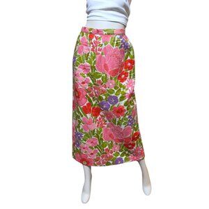 Vintage Handmade Quilted Maxi Skirt XS Back Slit Romantic Wedding Maximalist
